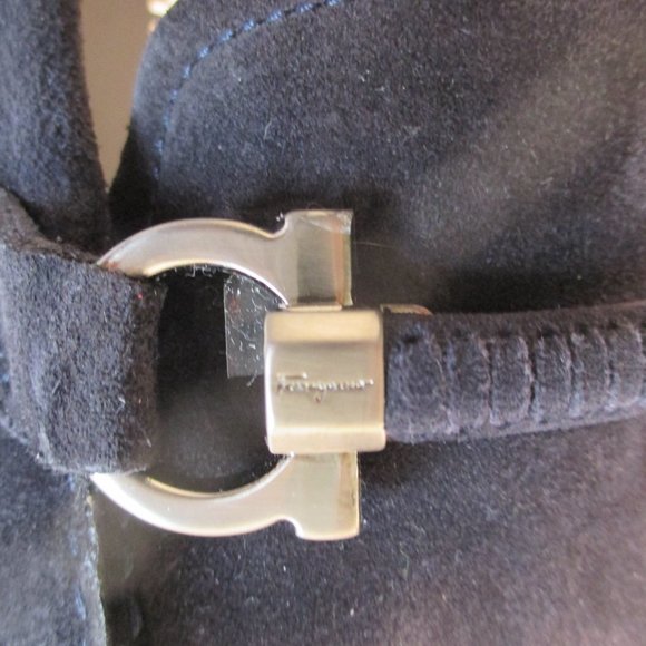 Ferragamo Mens Dark Blue Suede Loafer/Driving Shoes 7 1/2 D New with Box - Picture 5 of 10